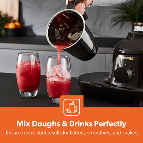 3-in-1 Black Heavy-Duty Wet and Dry Mixer Grinder 750W