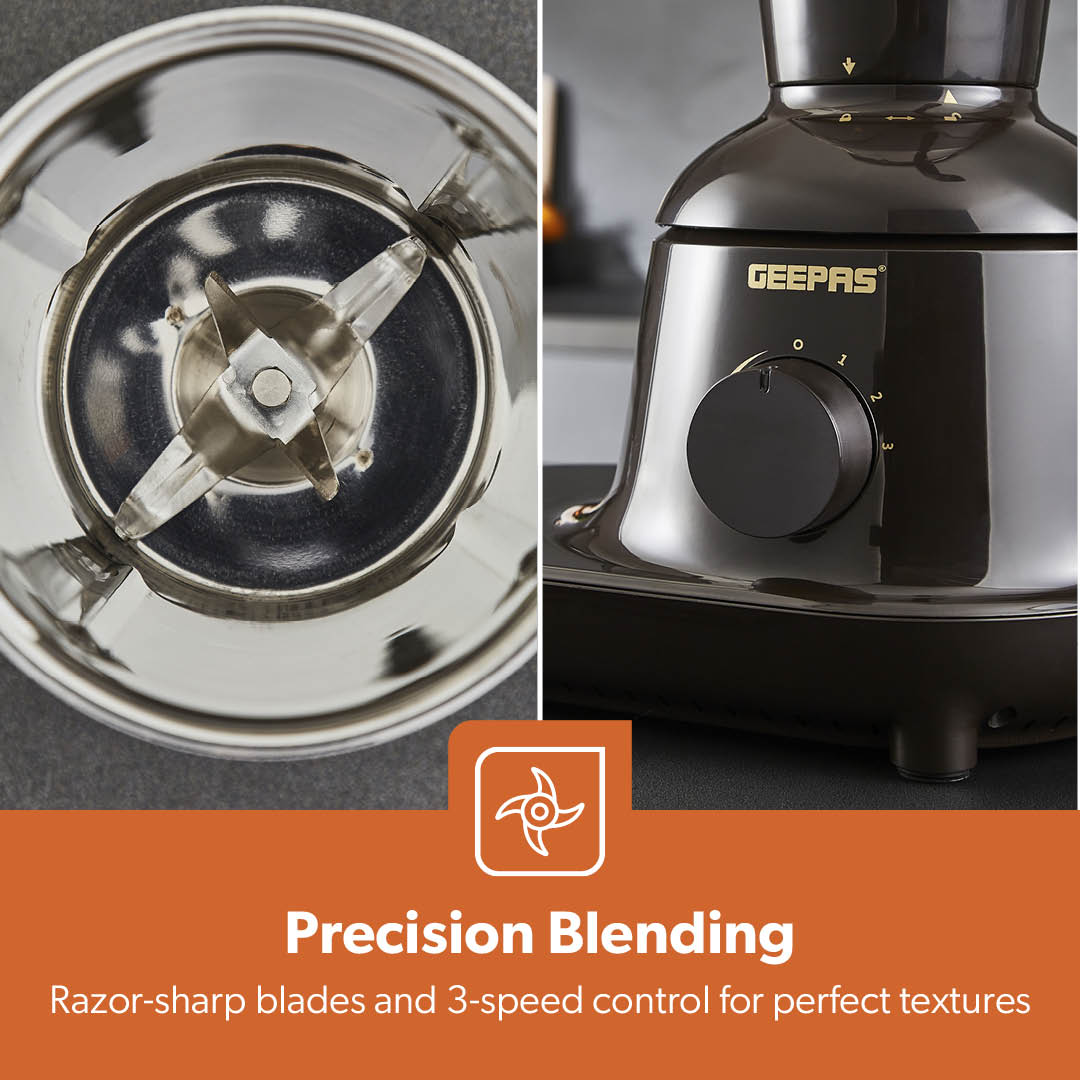 3-in-1 Black Heavy-Duty Wet and Dry Mixer Grinder 750W
