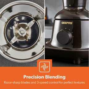 3-in-1 Black Heavy-Duty Wet and Dry Mixer Grinder 750W