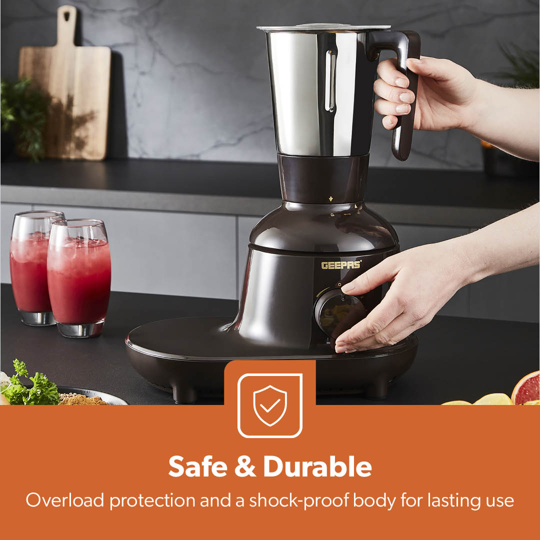 3-in-1 Black Heavy-Duty Wet and Dry Mixer Grinder 750W