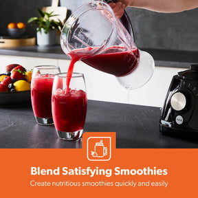 2-In-1 Black Portable Food Jug Blender and Grinder 1.5L