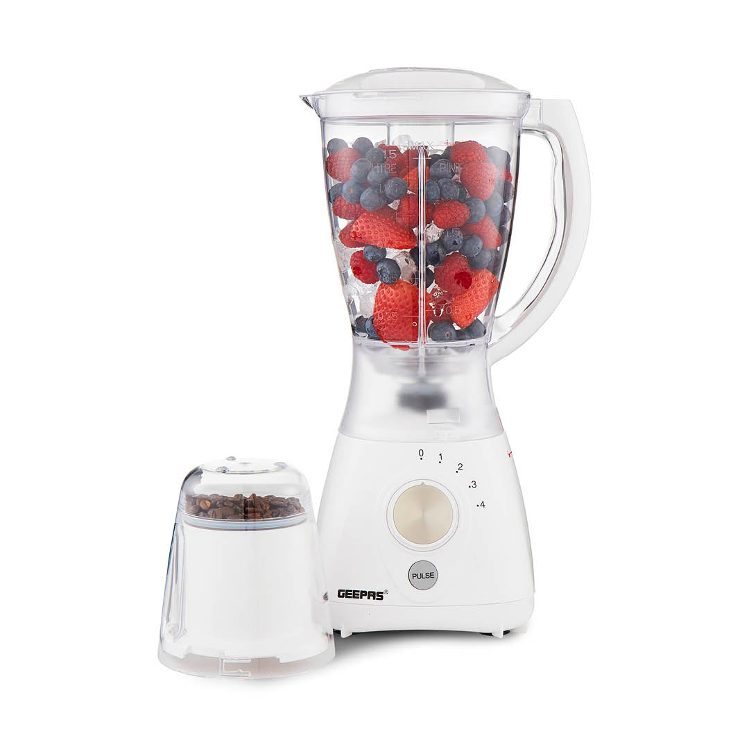 2-In-1 White Portable Food Jug Blender & Grinder 1.5L