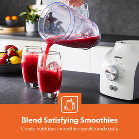 600W White Dual-Purpose Food Jug Blender With 1.8L Jar
