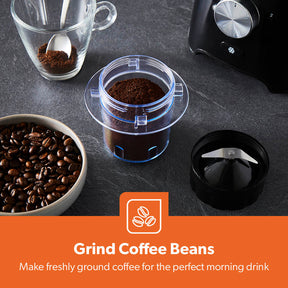 2-In-1 Black Portable Blender Smoothie Maker & Spice Grinder