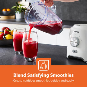 2-In-1 White Powerful Smoothie Blender & Coffee Grinder