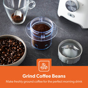 2-In-1 White Powerful Smoothie Blender & Coffee Grinder