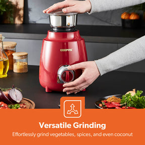 3-In-1 Red Stainless Steel Wet and Dry Mixer Grinder 600W