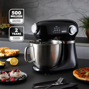 1000W Black Stand Mixer With 5L Bowl - 12-Speed With Beater & Dough Hook