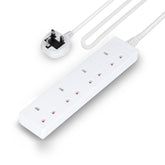 4 Gang Extension Lead With 5M Cables UK Plug 13A White