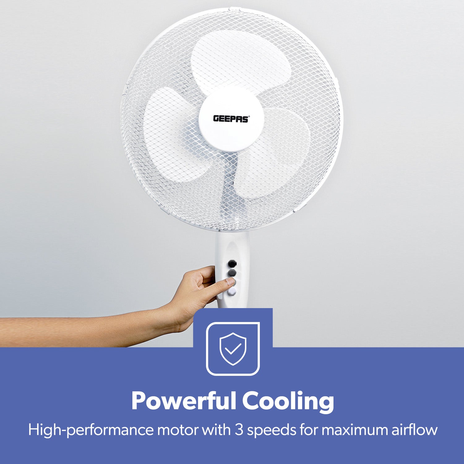 16 Inch White Oscillating Electric Pedestal Fan