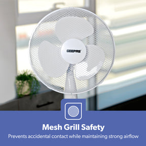 16 Inch White Oscillating Electric Pedestal Fan