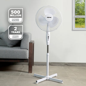 16 Inch White Oscillating Electric Pedestal Fan