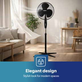 16" Oscillating Pedestal Fan Adjustable Height & 3-Speed