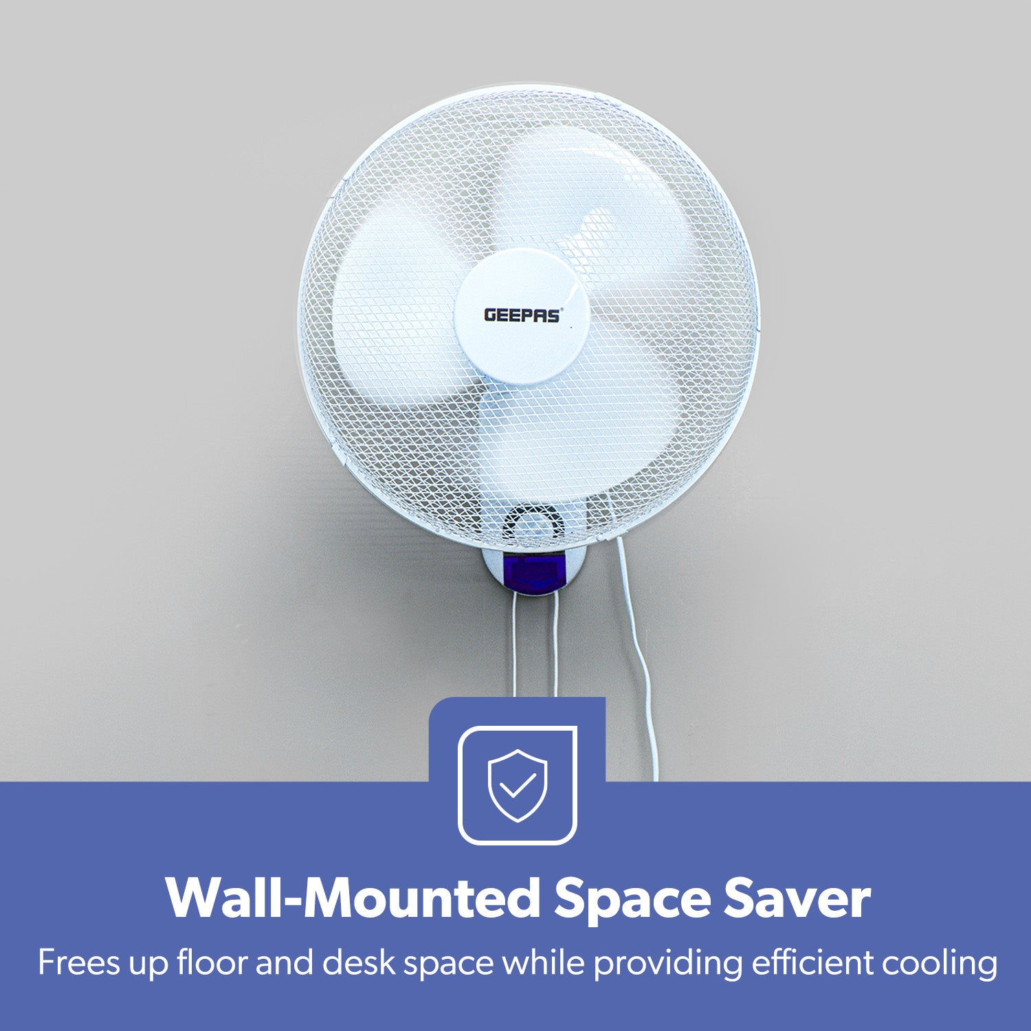 16-Inch White Oscillating Wall Mounted Fan 45W