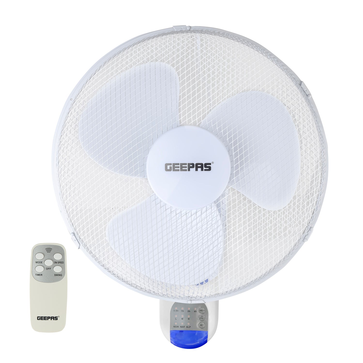 16" White Remote Controlled Three-Speed Wall Fan 45W