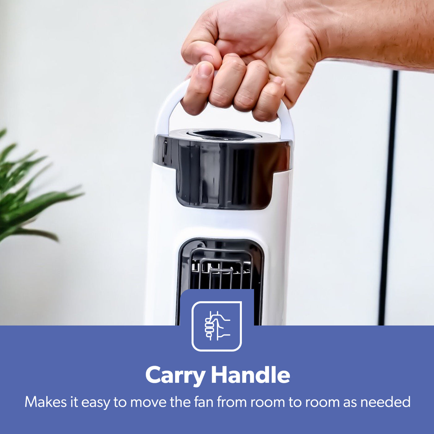 Mini Tower Fan with 3 Speeds and Oscillating Airflow | Geepas UK