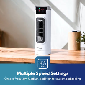 30W Three-Speed Mini Tower Fan With Remote Control