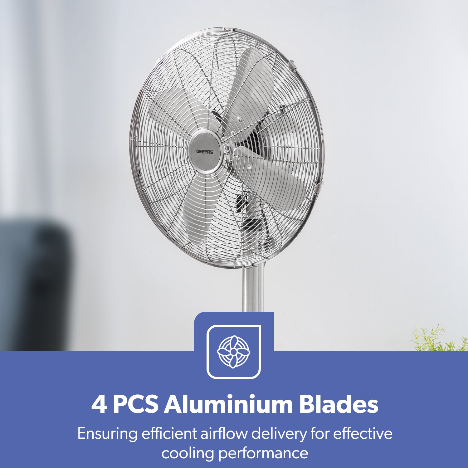 16-Inch Luxury Three-Speed Chrome Metal Fan 50W