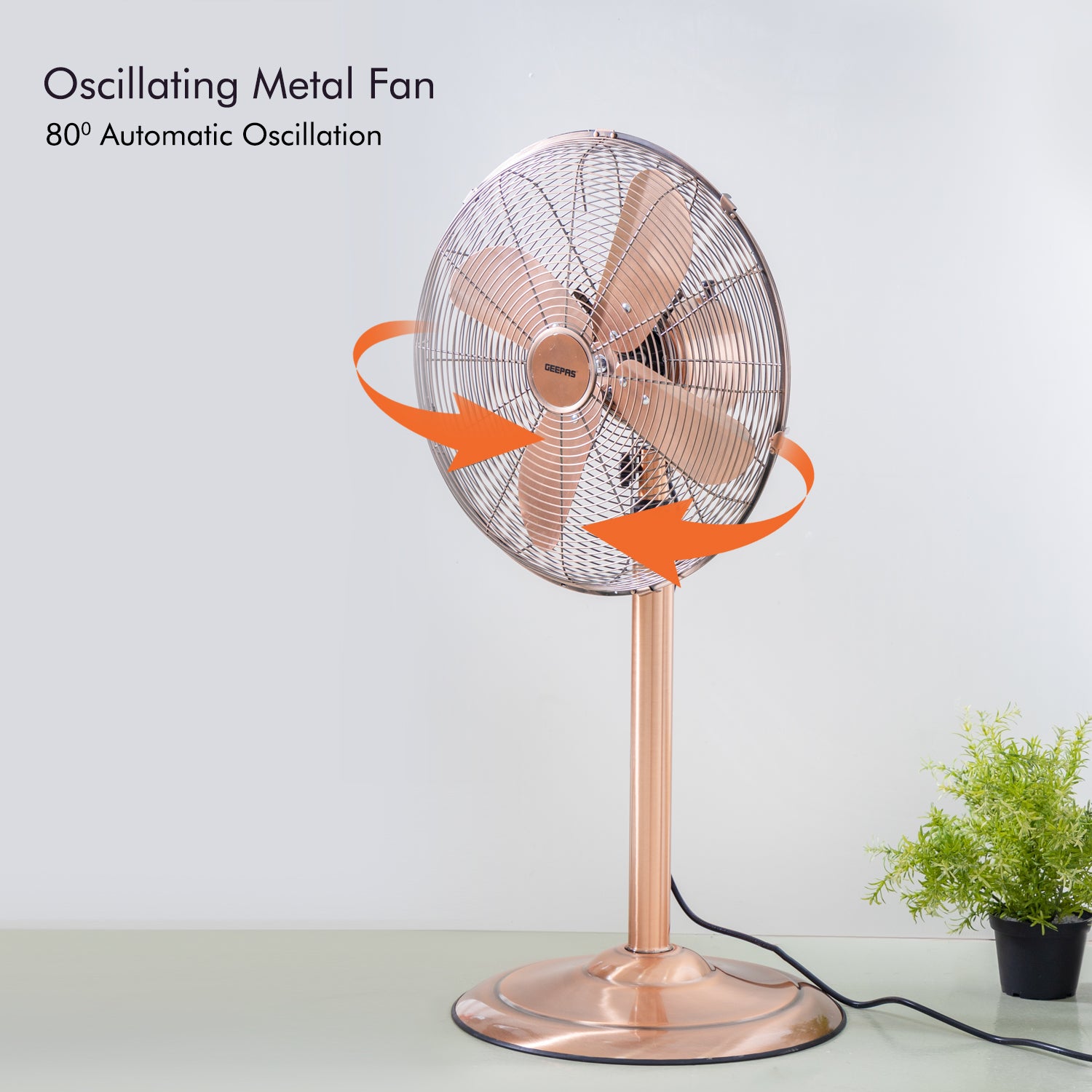 16-Inch Copper Metal Pedestal Fan 50W