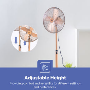 16-Inch Copper Metal Oscillating Pedestal Fan 50W