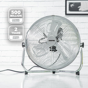 12-Inch Metal Floor Fan with 3 Speed Settings and Quiet Operation