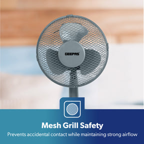 12-Inch Grey Portable Oscillating Desk Fan