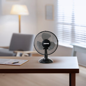 9-Inch Black Oscillating Desk Fan With 2-Speeds