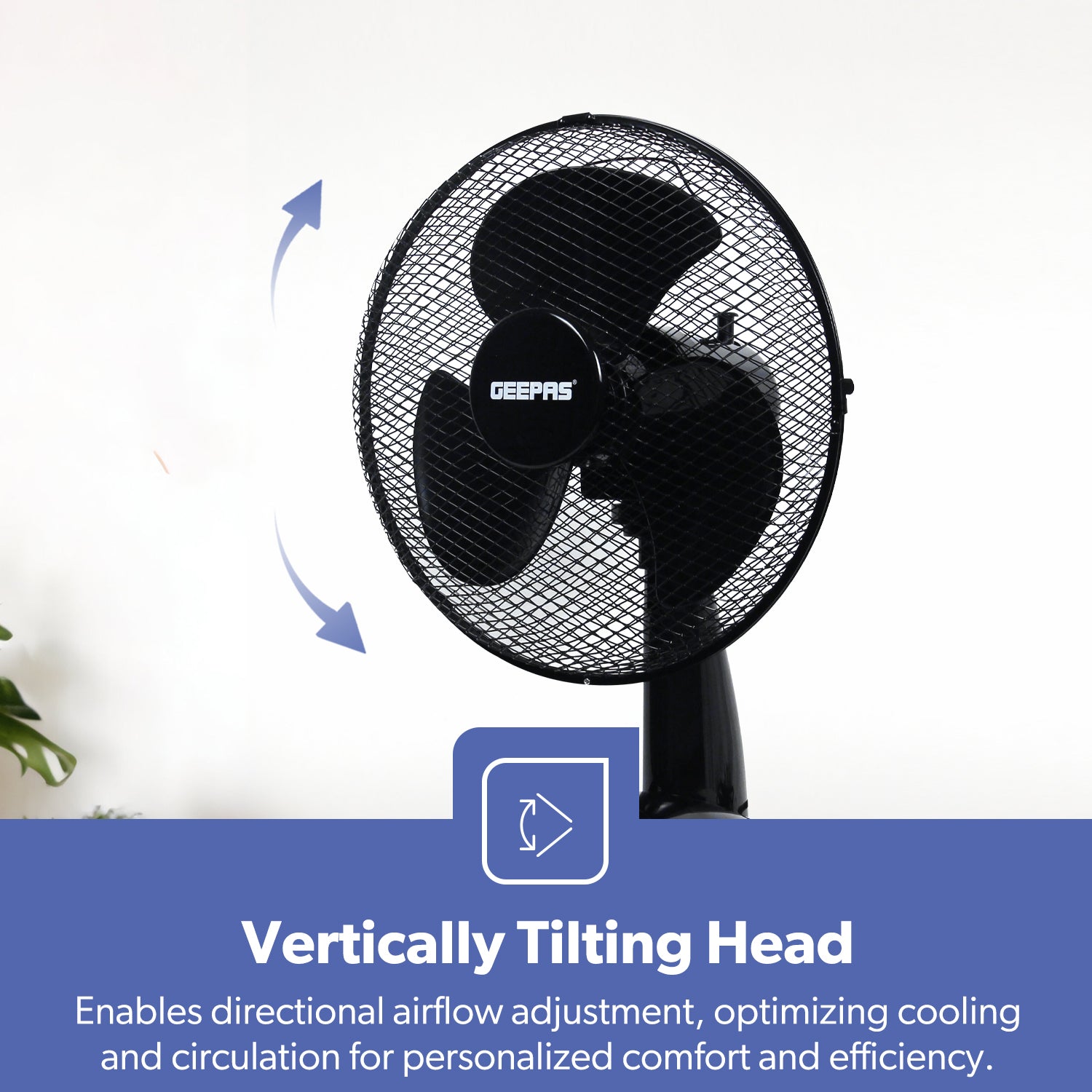 9-Inch Black Oscillating Desk Fan With 2-Speeds