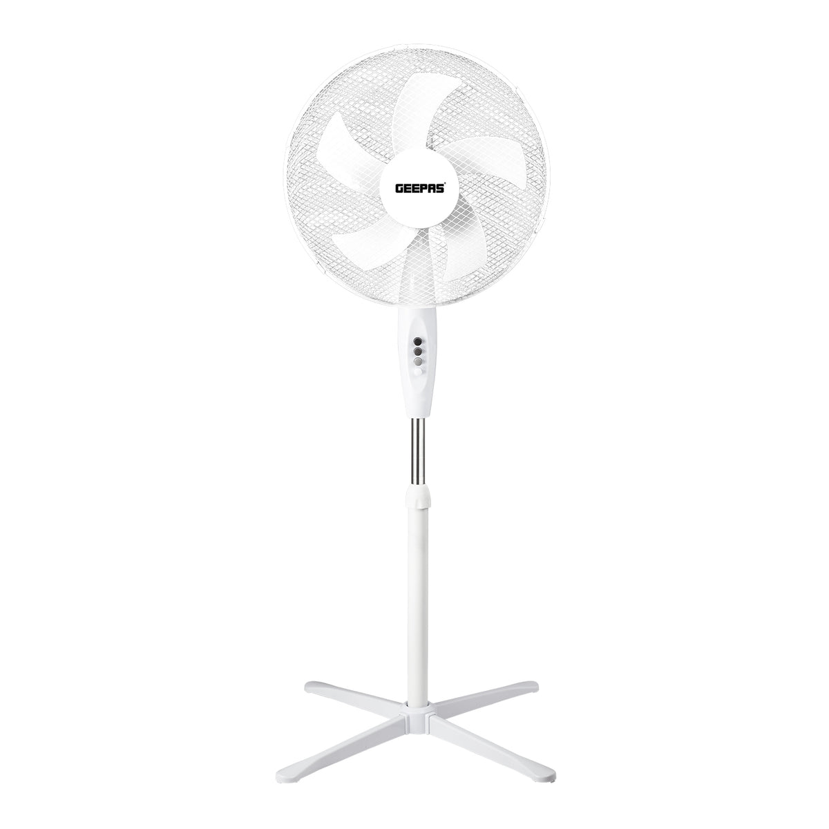 16-Inch White 5-Blade Oscillating Pedestal Fan