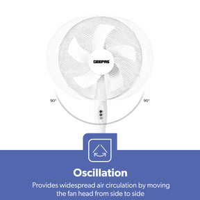 16-Inch White 5-Blade Oscillating Pedestal Fan