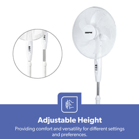 16-Inch White 5-Blade Oscillating Pedestal Fan