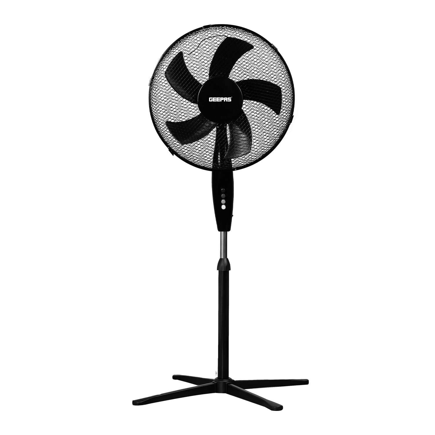 16-Inch Black 5-Blade Oscillating Pedestal Fan