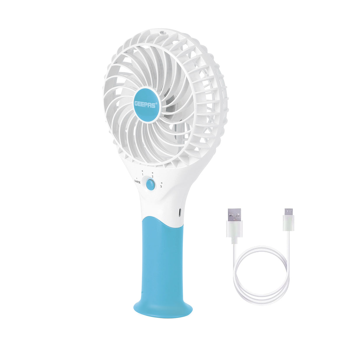 Blue Handheld Rechargeable Fan