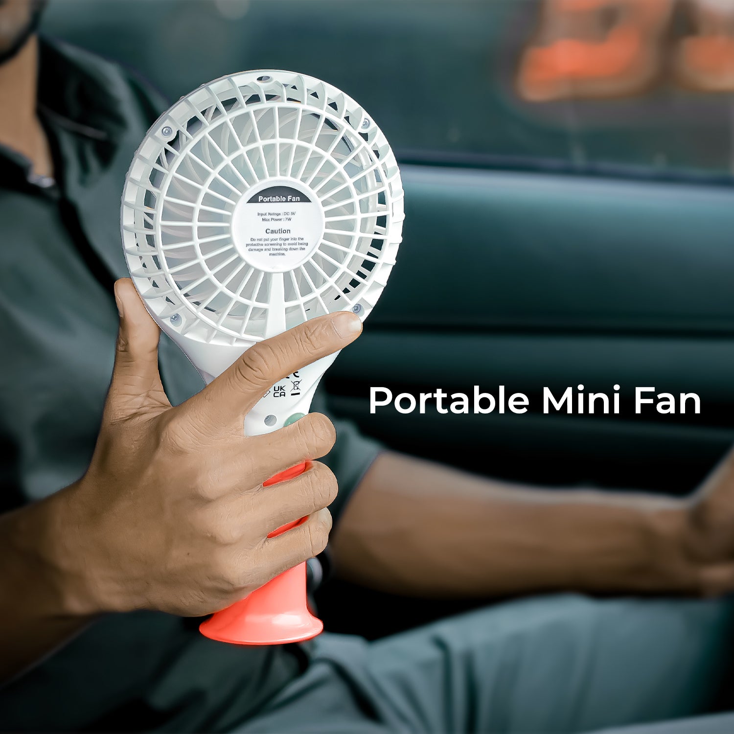 4800mAh Orange Three-Speed Rechargeable Handheld Fan