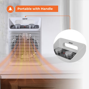 2000W Powerful Box Fan Heater With Adjustable Thermostat
