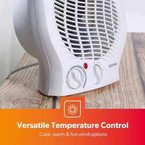 2000W Adjustable 2-In-1 Fan Heater With 2 Heat Settings