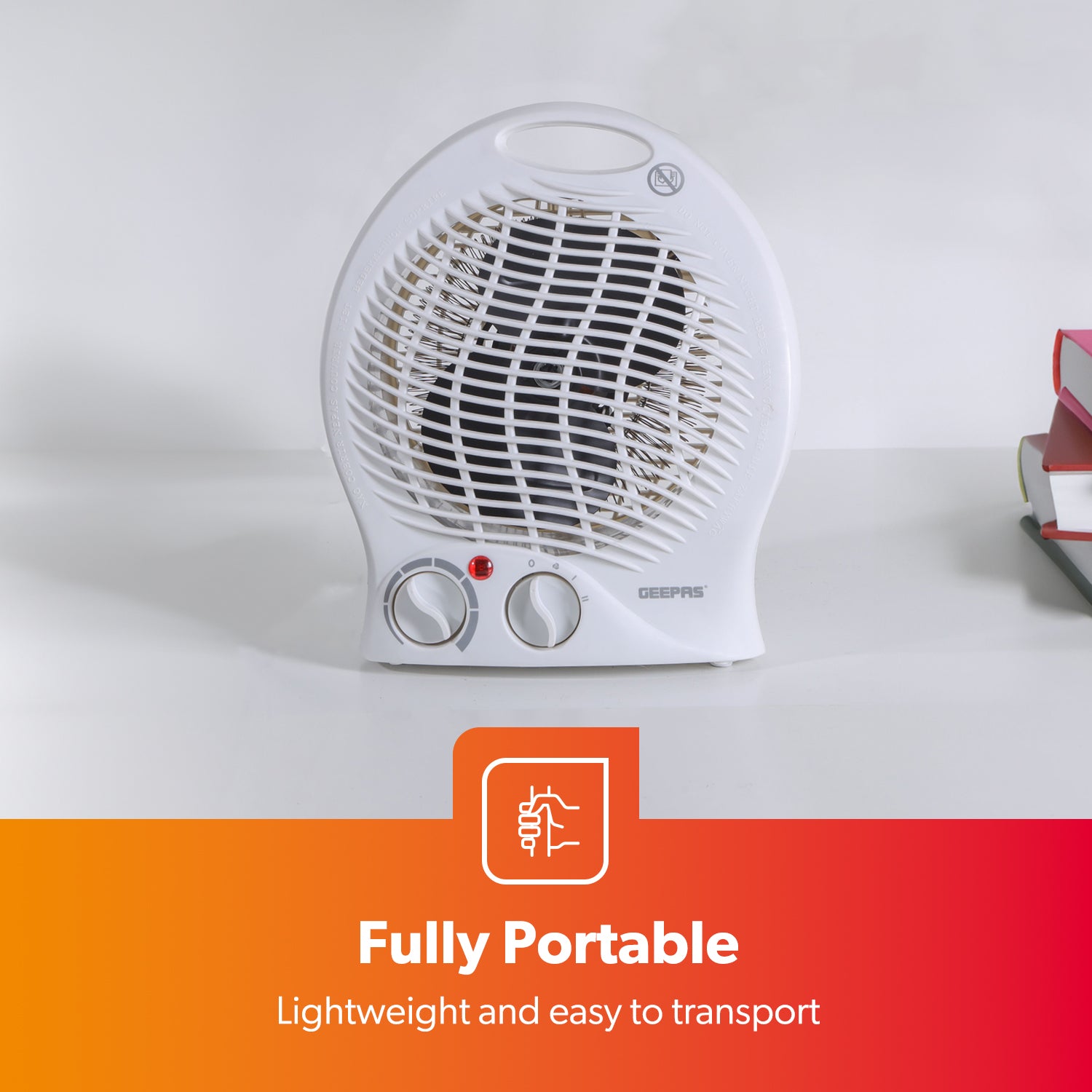 2000W Adjustable 2-In-1 Fan Heater With 2 Heat Settings