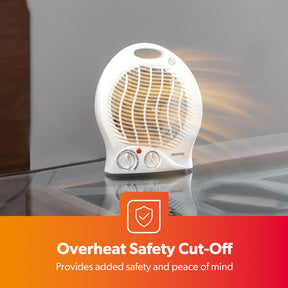 2000W Adjustable 2-In-1 Fan Heater With 2 Heat Settings