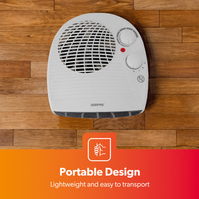 Energy Efficient Flat Fan Space Heater with Adjustable Thermostat