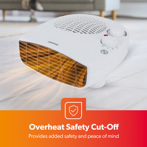 Energy Efficient Flat Fan Space Heater with Adjustable Thermostat