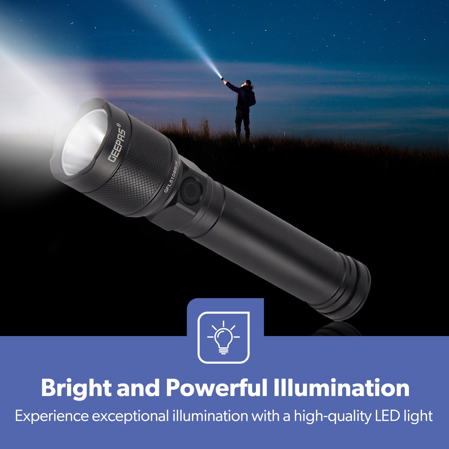 200M High Powered Weatherproof LED Flashlight