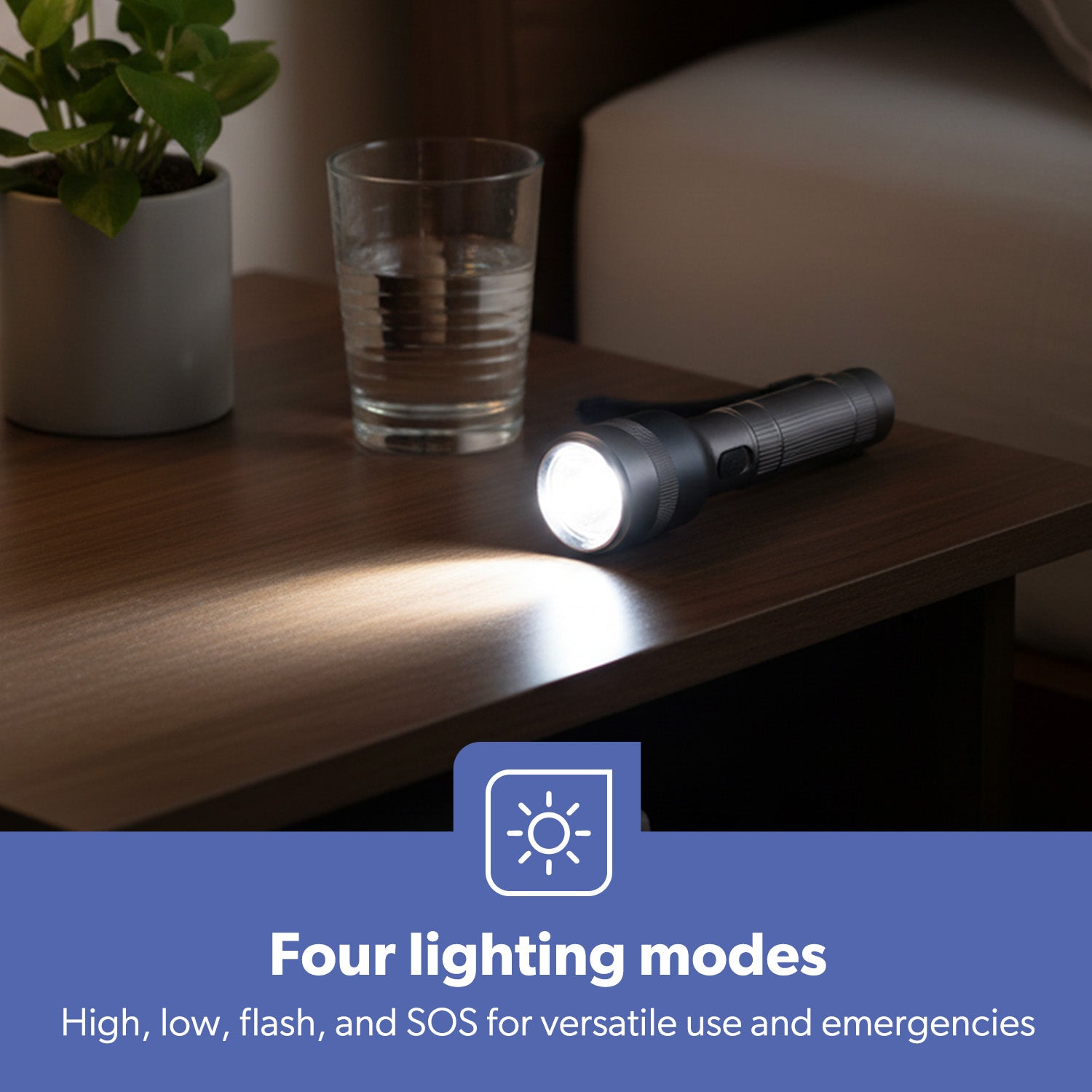 1500 Lumen Super-Bright Zoomable LED Flashlight With 4 Modes