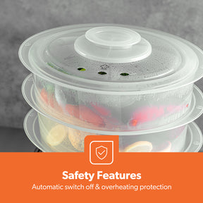 7.2L Stainless Steel Electric Food Steamer With 3 Tiers