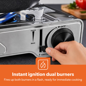 2-In-1 Single Camping Gas Stove With Carry Case