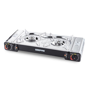 2-In-1 Portable Camping Gas Stove, Double Burner With Carry Case