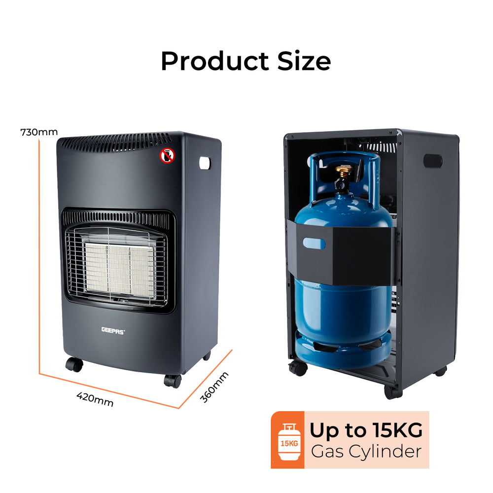 4.2kw Portable Electric Butane Ceramic Gas Heater Geepas UK