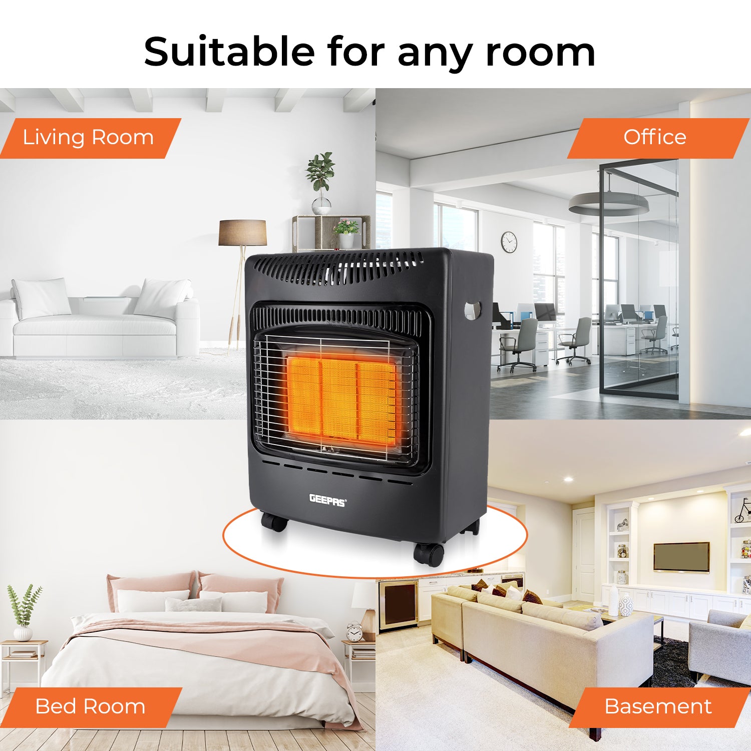 4.2KW Portable Indoor Gas Heater with Piezoelectric Ignition