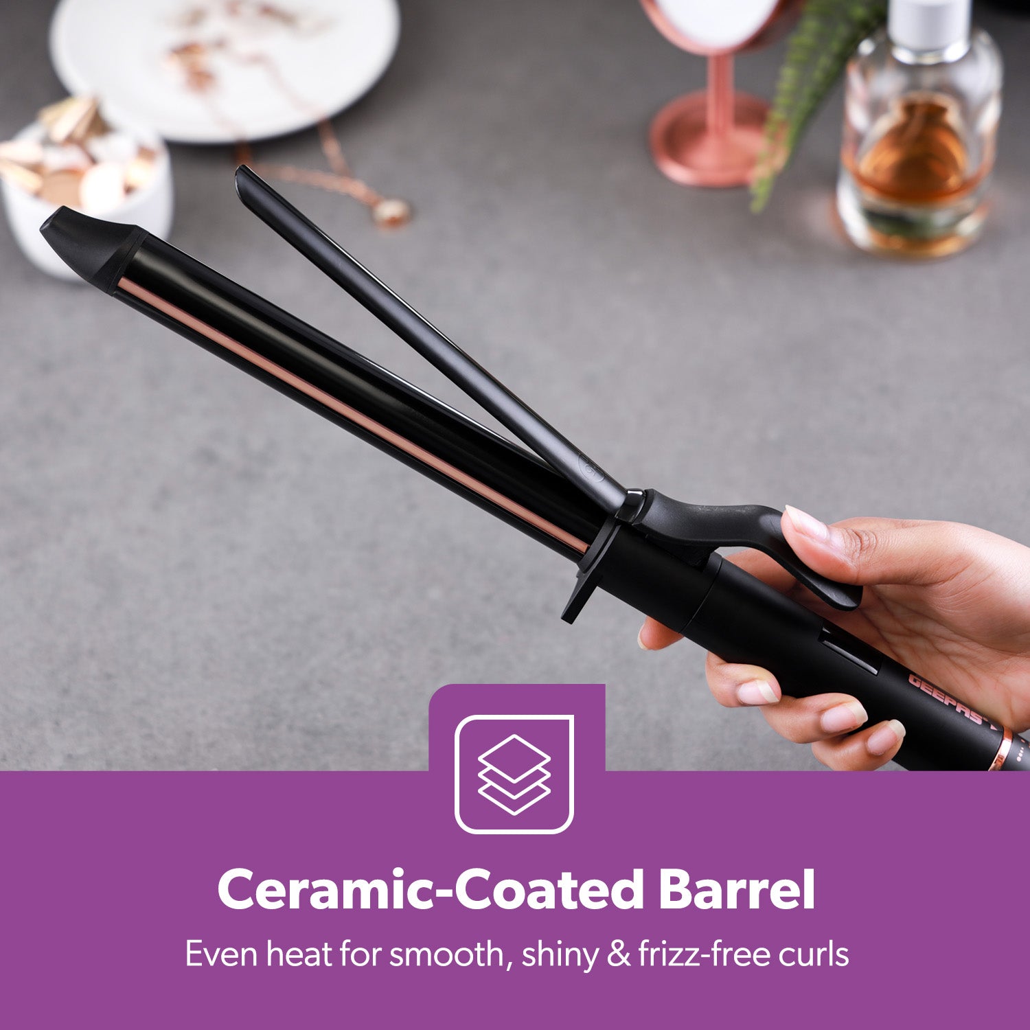 Expert Salon Curling Wand For Short & Long Hair Ceramic Coated