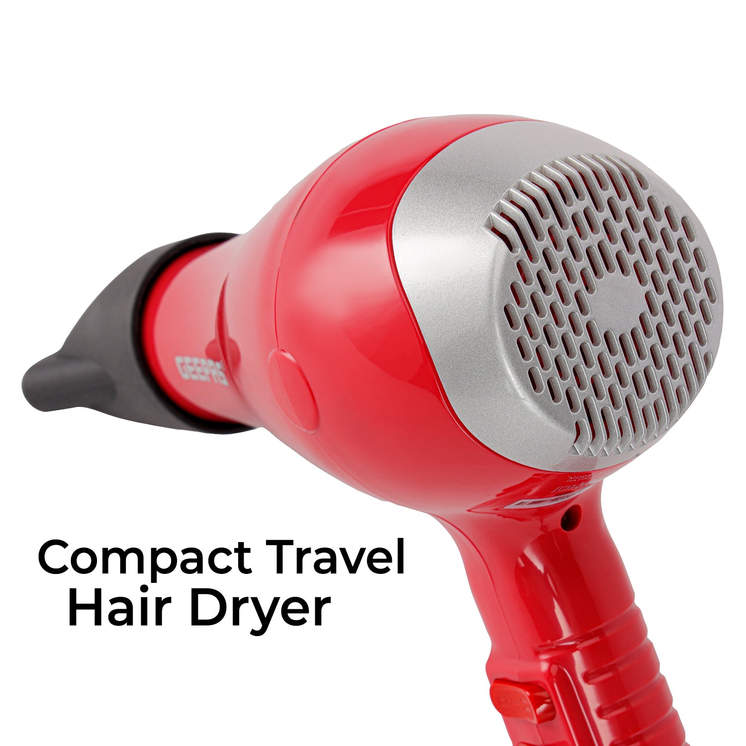 Compact 2-Speed Red Hair Dryer With Cool Shot