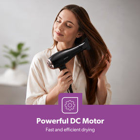 2000W ProX Fast Drying Black Hair Dryer With 3 Heat Settings